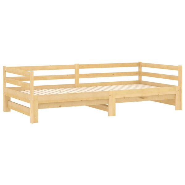 vidaXL Lit coulissant sans matelas 2x(90x200) cm Bois de pin massif