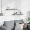 vidaXL &Eacute;tag&egrave;res &agrave; rebord pour cadre photo 2 pcs Gris 60x9x3 cm MDF