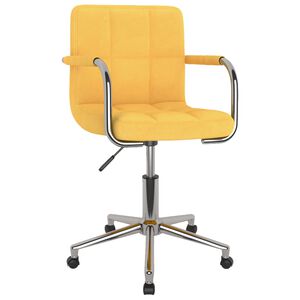 vidaXL Chaise pivotante de salle &agrave; manger Jaune moutarde Tissu