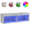vidaXL Meuble TV avec lumi&egrave;res LED gris b&eacute;ton 100x30x30 cm