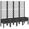 vidaXL Jardini&egrave;re avec treillis noir 160x40x142 cm PP