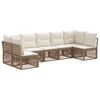 vidaXL Ensemble de canap&eacute; de jardin 7 pc Beige polyrotin