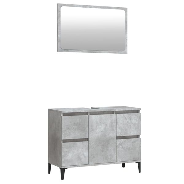 vidaXL Ensemble de meubles de salle de bain 2 pcs gris b&eacute;ton