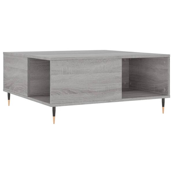 vidaXL Table basse sonoma gris 80x80x36,5 cm bois d'ing&eacute;nierie