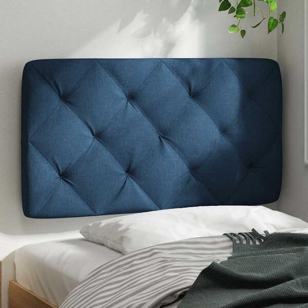 vidaXL Coussin de t&ecirc;te de lit bleu 80 cm tissu