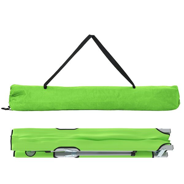 vidaXL Lit de camping pliant Vert 194 x 62,5 x 42,5 cm Oxford et acier