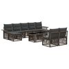 vidaXL Ensemble de canap&eacute; de jardin 10 pc Gris et Gris fonc&eacute; polyrotin