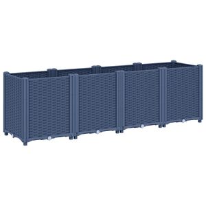 vidaXL Jardini&egrave;re bleu gris 160x40x53 cm PP