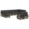 vidaXL Ensemble de canap&eacute; de jardin 12 pc Gris et Gris fonc&eacute; polyrotin
