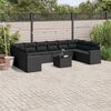 vidaXL Salon de jardin 11 pcs avec coussins noir r&eacute;sine tress&eacute;e
