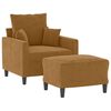 vidaXL Fauteuil avec repose-pied Marron 60 cm Velours