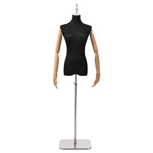 vidaXL Mannequin Ajustable 156-226 cm avec Socle Femme PP Noir