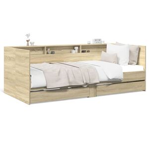 vidaXL Lit de jour avec tiroirs sans matelas ch&ecirc;ne sonoma 90x200 cm