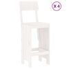 vidaXL Ensemble de bar de jardin 5 pcs blanc bois massif de pin