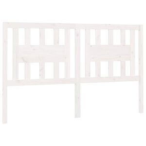 vidaXL T&ecirc;te de lit Blanc 146x4x100 cm Bois massif de pin
