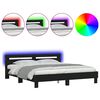 vidaXL Cadre de lit avec LED sans matelas noir 180x200 cm