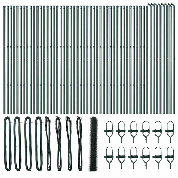 vidaXL Poteau de cl&ocirc;ture. Vert 100 x 1,4 m (treillis 36 mm)