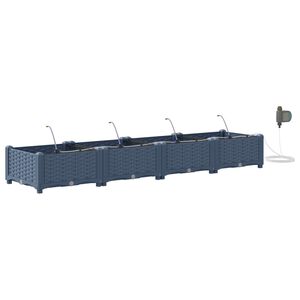 vidaXL Cache-pot de jardin 4 pc Gris 160 x 40 x 22 cm PP