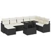 vidaXL Ensemble de canap&eacute; de jardin avec coussin 9 pcs Noir Poly rotin