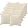 vidaXL Coussin 12 pc HEERLEN Cr&egrave;me 40 x 40 cm Fleece en microfibre