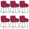vidaXL Chaises de salle &agrave; manger 6 pc Velours Bordeaux