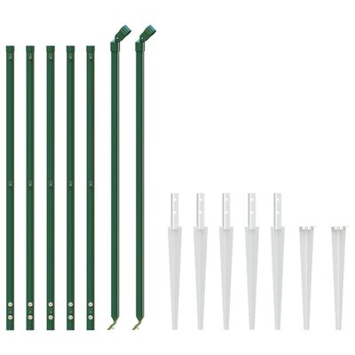 vidaXL Clôture à mailles losangées avec piquet d'ancrage vert 1x10 m