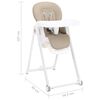 vidaXL Chaise haute b&eacute;b&eacute; Beige Aluminium