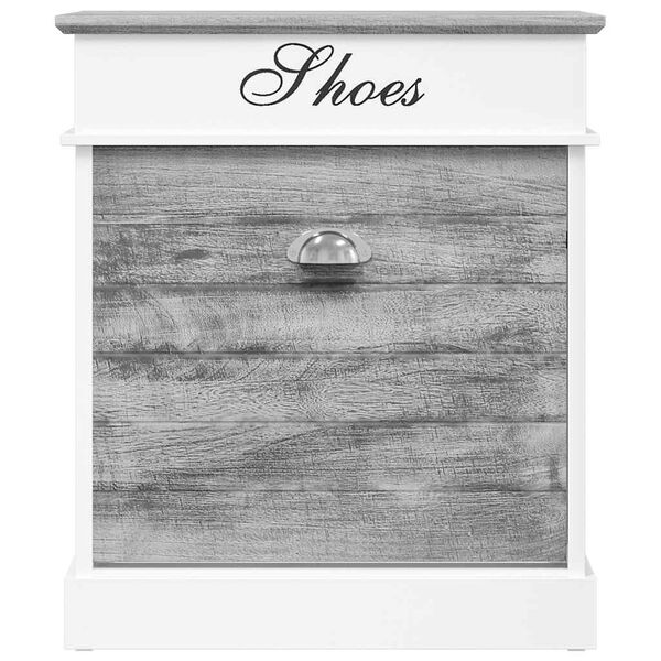 vidaXL Armoire &agrave; chaussures Gris 50 x 28 x 58 cm Bois de Paulownia