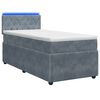 vidaXL Lit de box spring avec matelas et LED Gris fonc&eacute; 90 x 190 cm