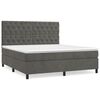 vidaXL Sommier &agrave; lattes de lit et matelas Gris fonc&eacute; 160x200cm Velours