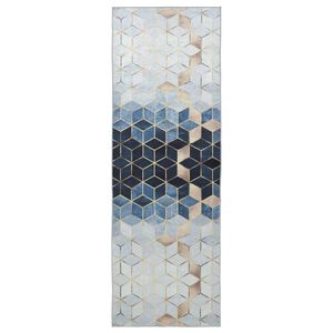vidaXL Coureur de Tapis LESAKA Argent&eacute; 100 x 250 cm Velours diamant
