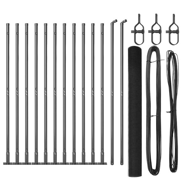 vidaXL Poteau de cl&ocirc;ture. Gris 25 x 1,4 m (maillage 19 x 19 mm)