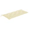 vidaXL Balancelle avec coussin blanc cr&egrave;me 120 cm Bois de teck solide