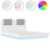 vidaXL Cadre de lit avec LED sans matelas blanc 120x190 cm