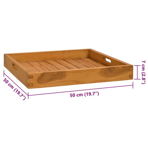 Dessus De Table Carré 50x50x2.5 Cm En Teck Massif - Panneau Bois Brut Pour Rénovation Ou Création De Table - Finition Naturelle