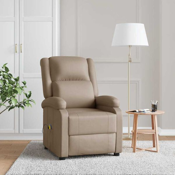 vidaXL Fauteuil de massage Cappuccino Similicuir