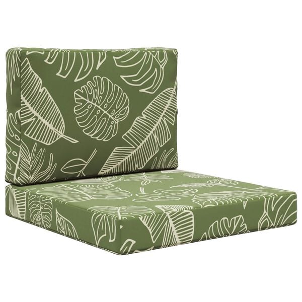 vidaXL Coussin de canap&eacute; d'ext&eacute;rieur 2 pcs Mod&egrave;le feuille Polyester