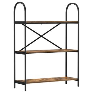 vidaXL &Eacute;tag&egrave;re 3 niveaux 80 x 30 x 109 cm Bois d'ing&eacute;nierie Ch&ecirc;ne fum&eacute;