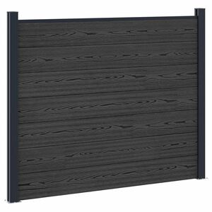 vidaXL Panneau de cl&ocirc;ture WPC et Aluminium Noir