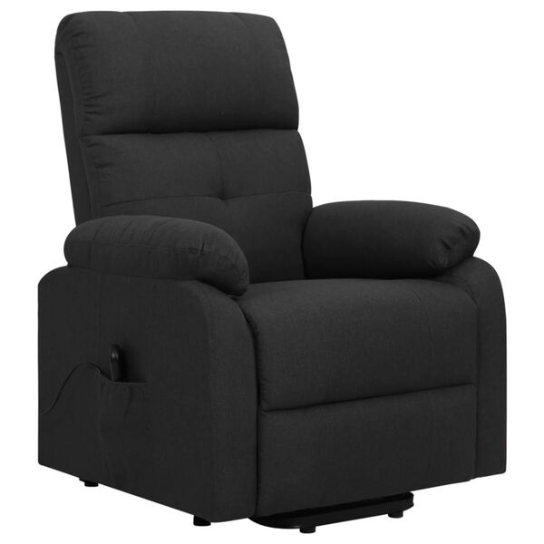 vidaXL Fauteuil Noir Tissu