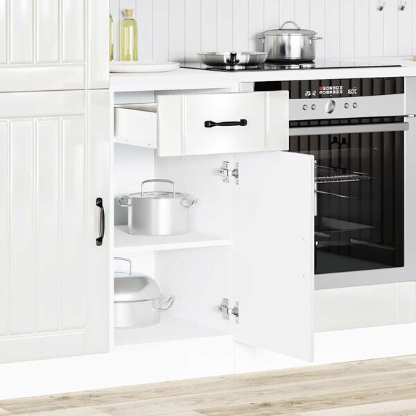 vidaXL Armoire de cuisine Lucca blanc brillant bois ing&eacute;nierie