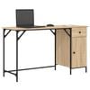 vidaXL Bureau d'ordinateur chêne sonoma 131x48x75 cm bois d’ingénierie