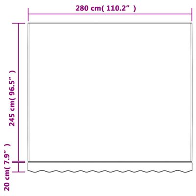 vidaXL Tissu de remplacement pour auvent rayures multicolores 3x2,5 m