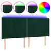 vidaXL T&ecirc;te de lit &agrave; LED Vert fonc&eacute; 183x16x118/128 cm Velours