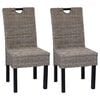 vidaXL Chaises &agrave; manger lot de 2 rotin Kubu bois de manguier