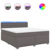 vidaXL Sommier &agrave; lattes de lit avec matelas Gris 180x200 cm Similicuir