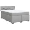 vidaXL Sommier &agrave; lattes de lit avec matelas Gris clair 160x200cm Tissu