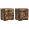 vidaXL Cabinet de chevet 2 pi&egrave;ces Ch&ecirc;ne fum&eacute; 43 x 34,5 x 44,5 cm