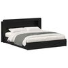 vidaXL Cadre de lit avec rangement Noir 200 x 200 cm Bois d'ing&eacute;nierie