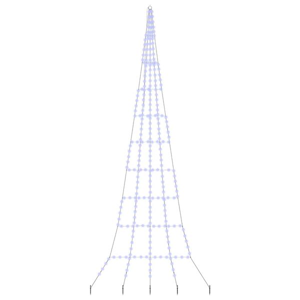 vidaXL Arbre de Noël LED avec piquets au sol Bleu 500 cm Métal